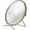 imageCreative CoOp Brass Round Mirror On Stand in Antique Finish Gold