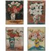imageCreative CoOp Canvas Wall Dcor Portrait with Flowers in Vase Multicolor Set of 4