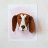 imageCreative CoOp Handmade Wool Felt Dog Head Wall Hanging Brown and Cream