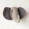 imageCreative CoOp Handmade Wool Felt Elephant Head Wall Hanging Grey and Charcoal