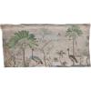 imageCreative CoOp Linen Printed Wall Hanging with Wood Hanger Landscape and Birds Multicolor