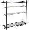 imageCreative CoOp Metal and Glass Wall Shelf with Shelves and Stemmed Glass Holders Black