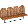 imageCreative CoOp Rattan Wicker Wall Shelf with Scalloped Edge and Metal Rod Natural