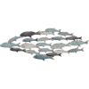imageCreative CoOp Rubber Wood School of Fish Wall Dcor Distressed Turquoise and White