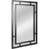 imageCreative CoOp Vintage Glass Wall Mirror with Geometric Art Deco Wood Frame GoldBlack