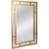 imageCreative CoOp Vintage Glass Wall Mirror with Geometric Art Deco Wood Frame GoldGold