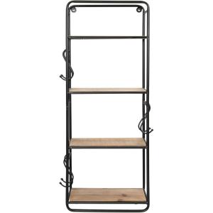 imageCreative CoOp 32 Inch Metal ampamp Wood Shelf with Hooks