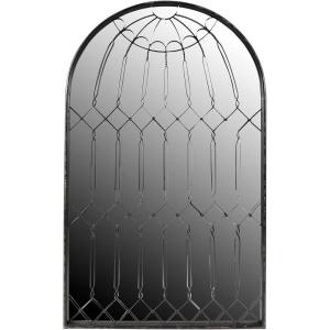 imageCreative CoOp Arched Iron Cage Design Mirror Distressed Black