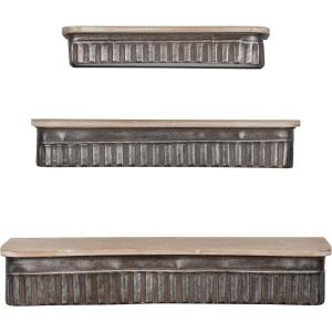 imageCreative CoOp Metal ampamp Wood Wall Shelves Set of 3 Sizes