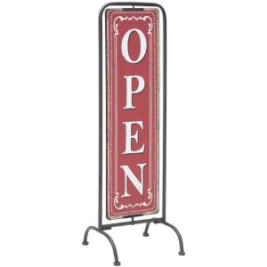 imageCreative CoOp Red ampamp White 2 Sided OpenClosed Sign