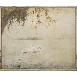 imageCreative CoOp Vintage Swans Wood Framed Wall Dcor