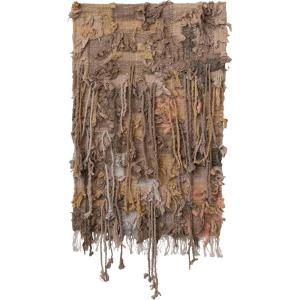 imageCreative CoOp Woven Cotton Chindi Wall Hanging with Wood Hanger and Fringe Multicolor