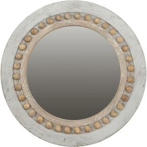 imageRound Decorative Wood Wall MirrorGrey