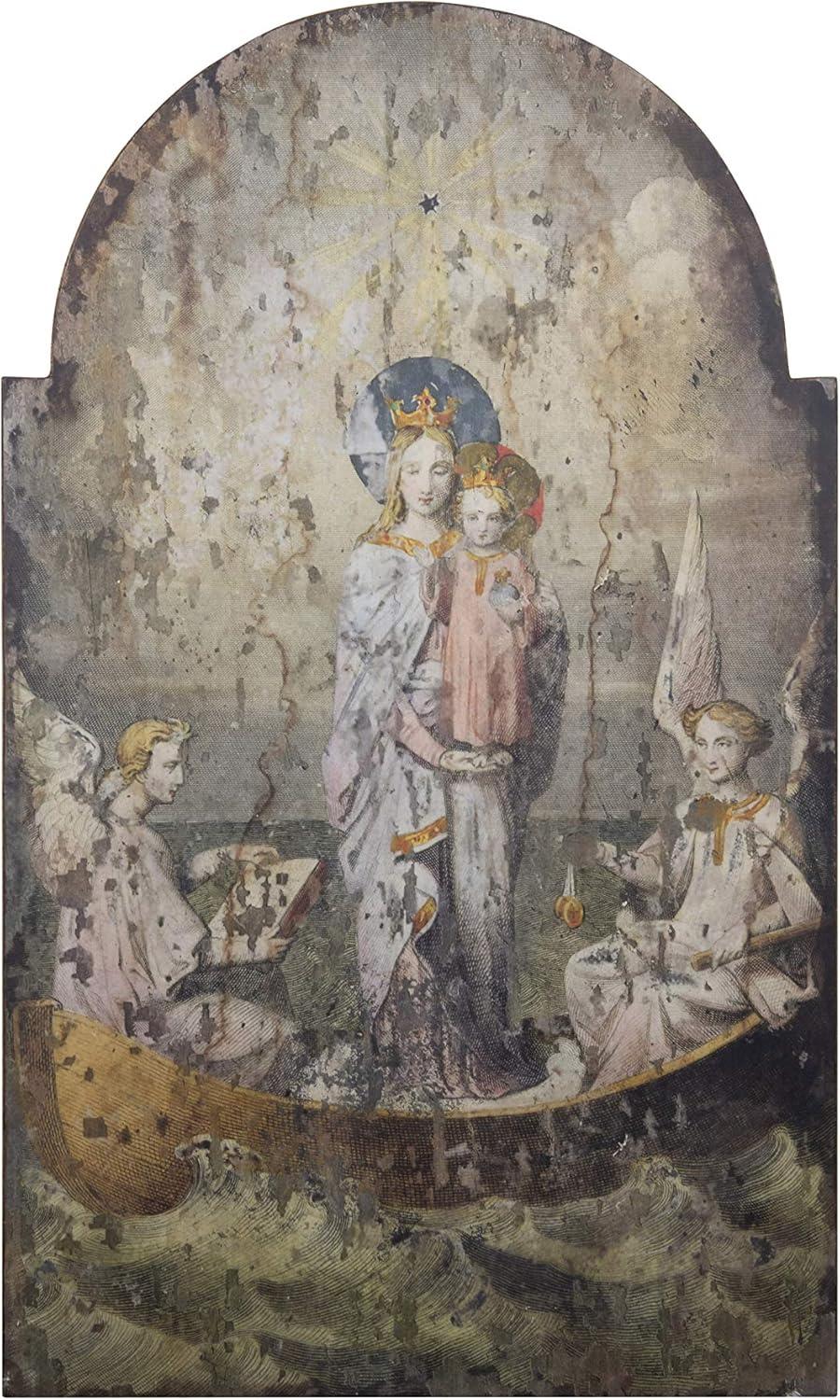 imageVintage Mary ampamp Angels Image on Decorative Wood Wall Dcor