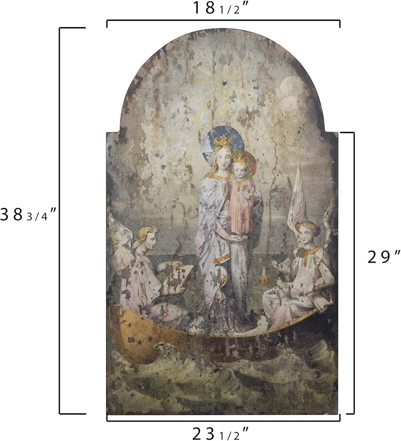 imageVintage Mary ampamp Angels Image on Decorative Wood Wall Dcor