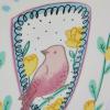 imageCreative CoOp Ceramic Fan Shaped Vase with Painted Bird Design Multicolor