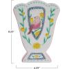 imageCreative CoOp Ceramic Fan Shaped Vase with Painted Bird Design Multicolor