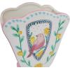imageCreative CoOp Ceramic Fan Shaped Vase with Painted Bird Design Multicolor