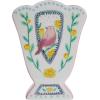 imageCreative CoOp Ceramic Fan Shaped Vase with Painted Bird Design Multicolor