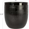 imageCreative CoOp Coastal Embossed Textured Stoneware Planter BlackMatte Black