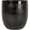 imageCreative CoOp Coastal Embossed Textured Stoneware Planter BlackMatte Black