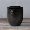 imageCreative CoOp Coastal Embossed Textured Stoneware Planter BlackMatte Black