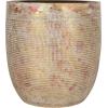 imageCreative CoOp Coastal Embossed Textured Stoneware Planter BlackMetallic Gold