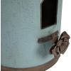 imageCreative CoOp Cottagecore FreeStanding Decorative Metal Birdhouse for Garden Distressed Aqua 155quotWx34quotTBlue