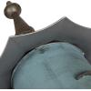 imageCreative CoOp Cottagecore FreeStanding Decorative Metal Birdhouse for Garden Distressed Aqua 155quotWx34quotTBlue