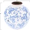 imageCreative CoOp DF2720 8quot H Terracotta Floral Transferware Pattern ampamp Crackle Finish Vase BlueVase