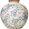 imageCreative CoOp DF2720 8quot H Terracotta Floral Transferware Pattern ampamp Crackle Finish Vase BlueVase