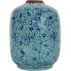 imageCreative CoOp Decorative Round TerraCotta Vase with Floral Pattern with Distressed Finish Blue