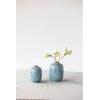 imageCreative CoOp Decorative Round TerraCotta Vase with Floral Pattern with Distressed Finish Blue