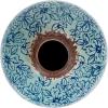 imageCreative CoOp Decorative Round TerraCotta Vase with Floral Pattern with Distressed Finish Blue