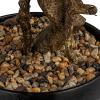 imageCreative CoOp Faux Star Leaved Bonsai Tree in Plastic Pot with Pebbles Green