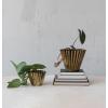 imageCreative CoOp Pleated Metal Vase Antique Brass FinishBrass