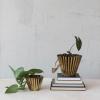 imageCreative CoOp Pleated Metal Vase Antique Brass FinishBrass