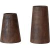 imageCreative CoOp Round Reclaimed Wood Vases with Distressed Finish Brown Set of 2