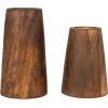 imageCreative CoOp Round Reclaimed Wood Vases with Distressed Finish Brown Set of 2