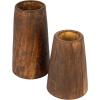 imageCreative CoOp Round Reclaimed Wood Vases with Distressed Finish Brown Set of 2