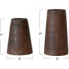 imageCreative CoOp Round Reclaimed Wood Vases with Distressed Finish Brown Set of 2