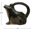 imageCreative CoOp Stoneware Frog Watering Green Pitcher
