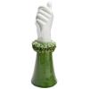 imageCreative CoOp Stoneware Hand Ruffled Shirt Sleeve Green and White Vases 4quot L x 4quot W x 12quot H