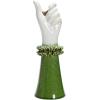 imageCreative CoOp Stoneware Hand Ruffled Shirt Sleeve Green and White Vases 4quot L x 4quot W x 12quot H