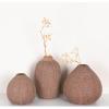 imageCreative CoOp White Stoneware Vases with Textured Black Polka Dots Set of 3 SizesBrown