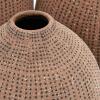 imageCreative CoOp White Stoneware Vases with Textured Black Polka Dots Set of 3 SizesBrown
