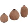 imageCreative CoOp White Stoneware Vases with Textured Black Polka Dots Set of 3 SizesBrown