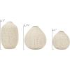 imageCreative CoOp White Stoneware Vases with Textured Black Polka Dots Set of 3 SizesWhite