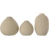 imageCreative CoOp White Stoneware Vases with Textured Black Polka Dots Set of 3 SizesWhite