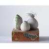 imageCreative CoOp White Stoneware Vases with Textured Black Polka Dots Set of 3 SizesWhite
